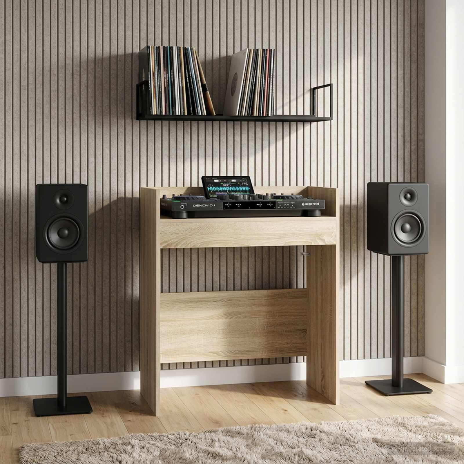 vidaXL DJ Bord Sonoma-eg 102 x 45 x 102 cm Konstrueret træ
