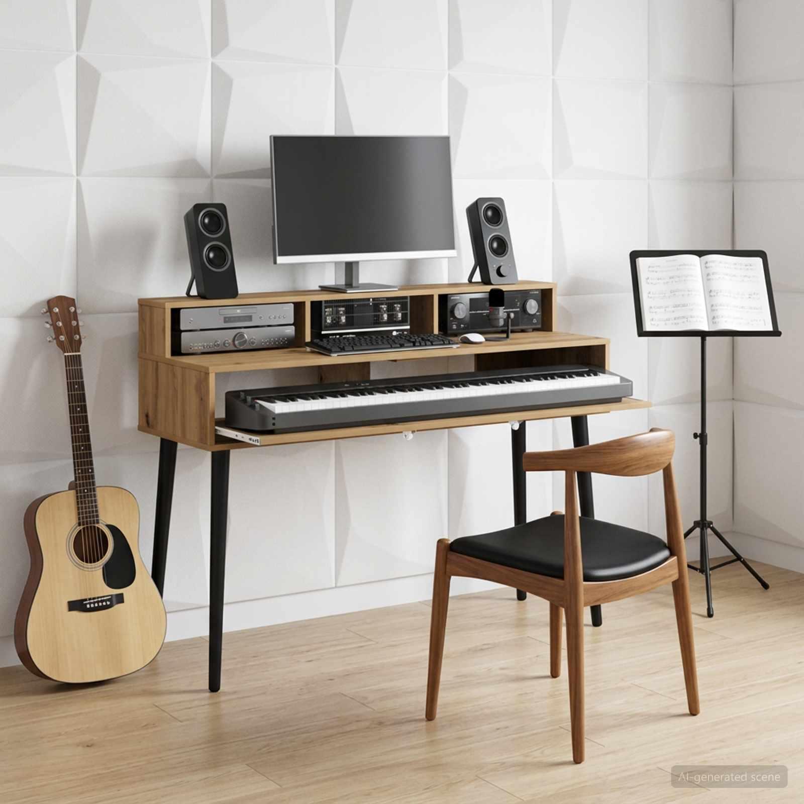 vidaXL Studiobord Artisan-eg 130 x 42,5 x 36 cm Konstrueret træ