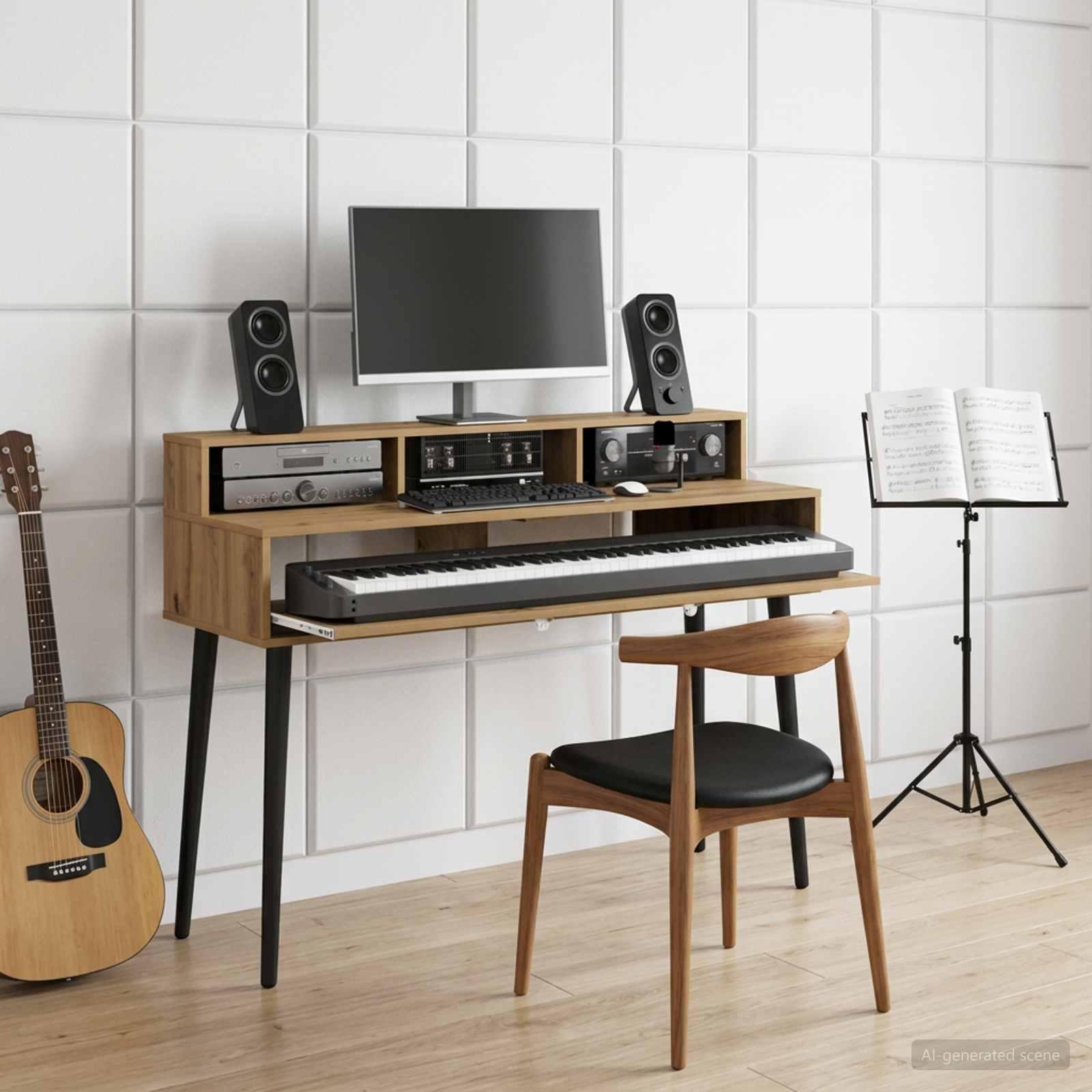 vidaXL Studiobord Artisan-eg 152 x 42,5 x 36 cm Konstrueret træ