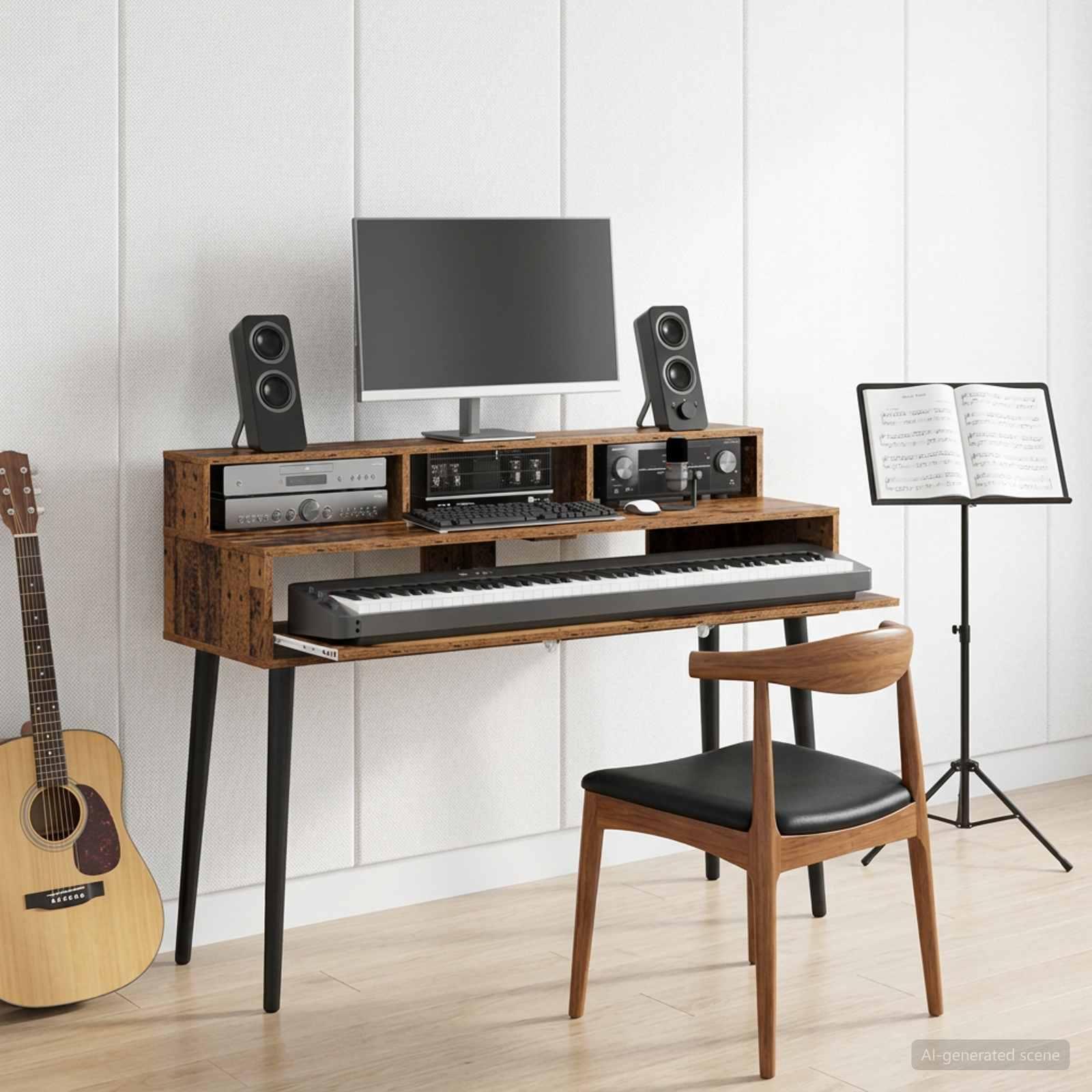 Studiobord i gammelt træ 152 x 42,5 x 36 cm i konstrueret træ