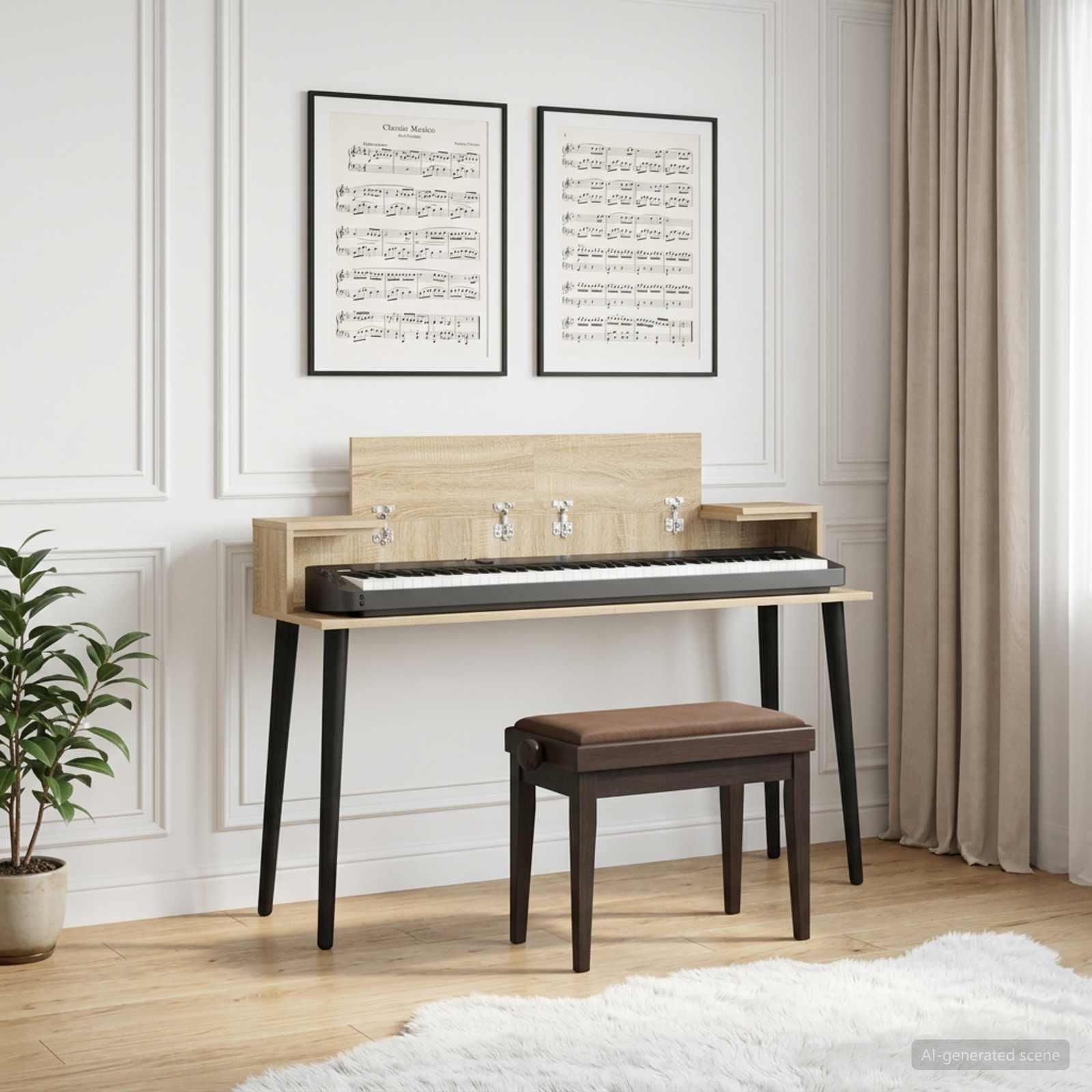 vidaXL Studiobord Sonoma-eg 110 x 36 x 19,5 cm Konstrueret træ