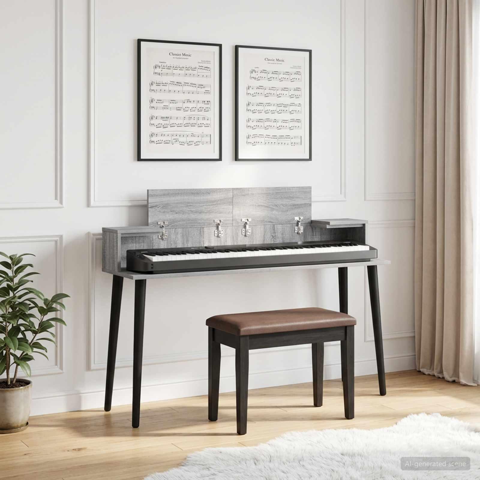 vidaXL Studiobord Grå Sonoma 130 x 36 x 19,5 cm Konstrueret træ