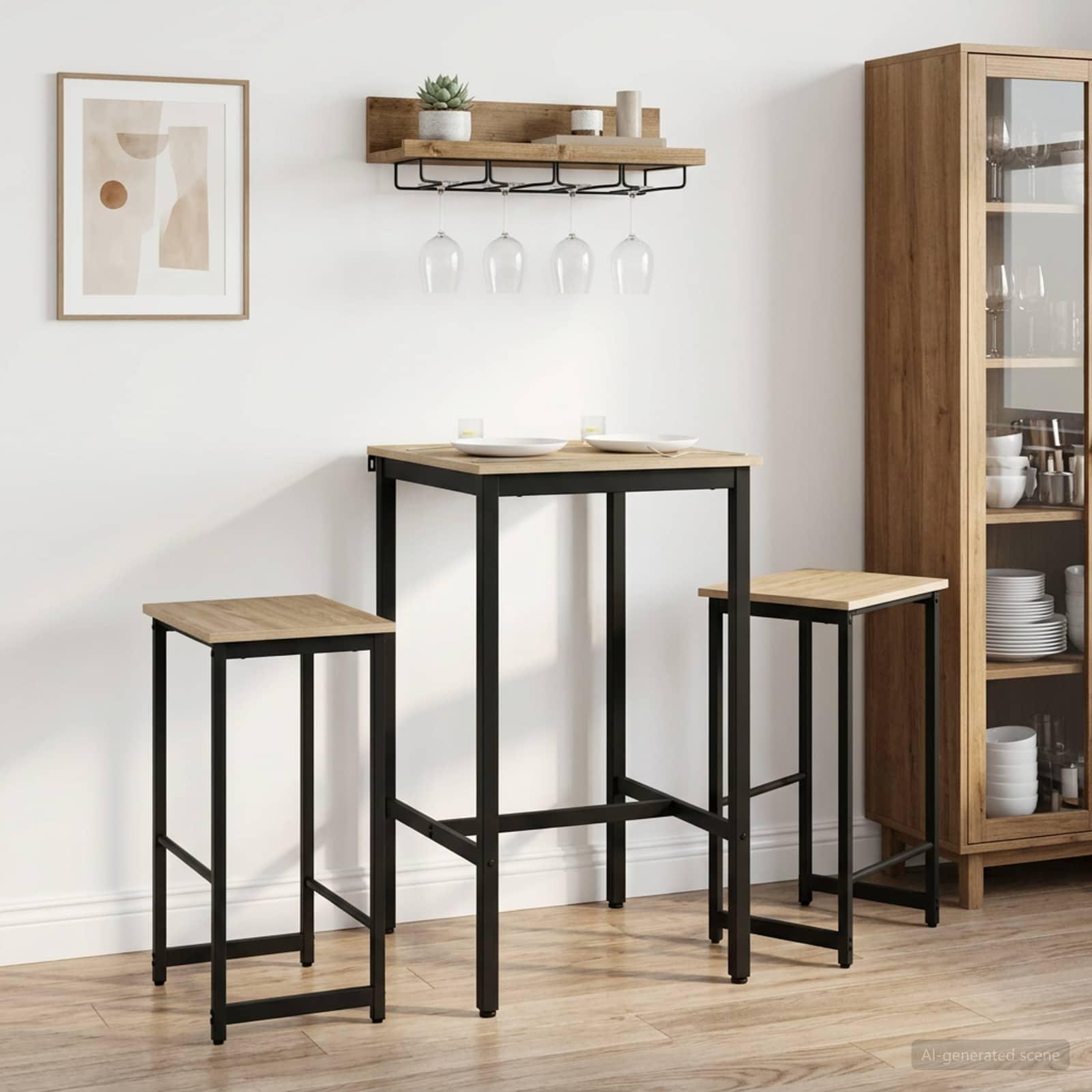 Barstole 2 stk. i sonoma-eg 40 x 32 x 64 cm med stålramme