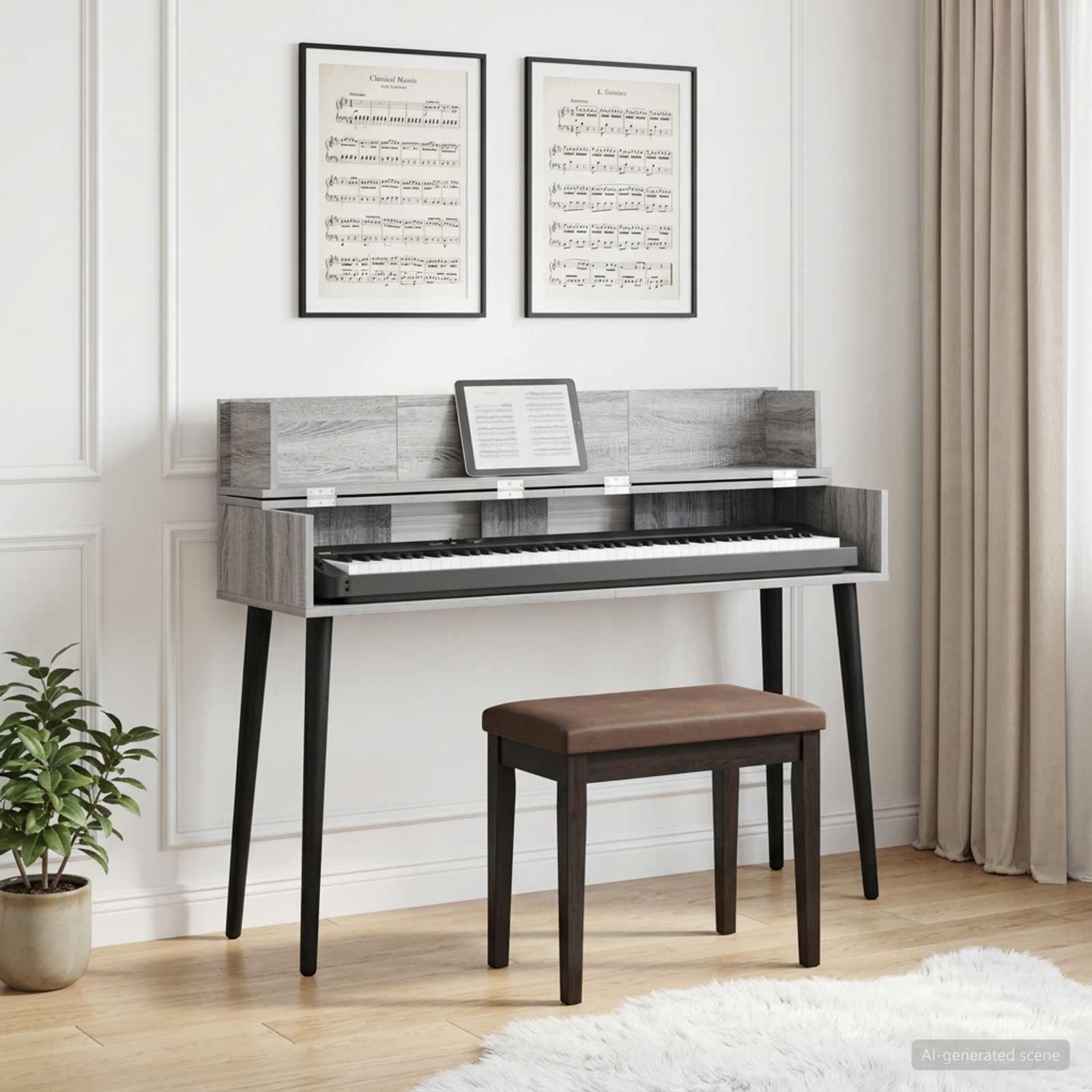 vidaXL Studiobord Grå Sonoma 110 x 40 x 19,5 cm Konstrueret træ