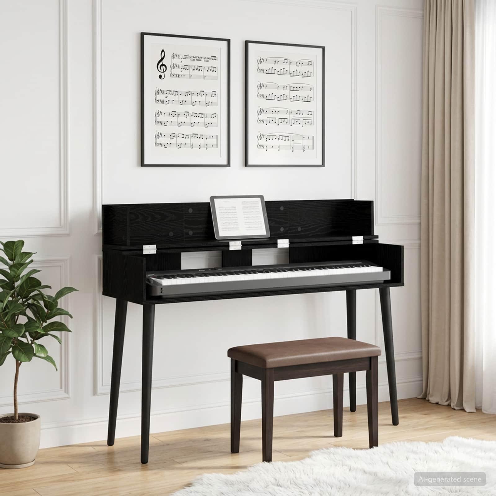 vidaXL Studiobord Sort eg 110 x 40 x 19,5 cm Konstrueret træ