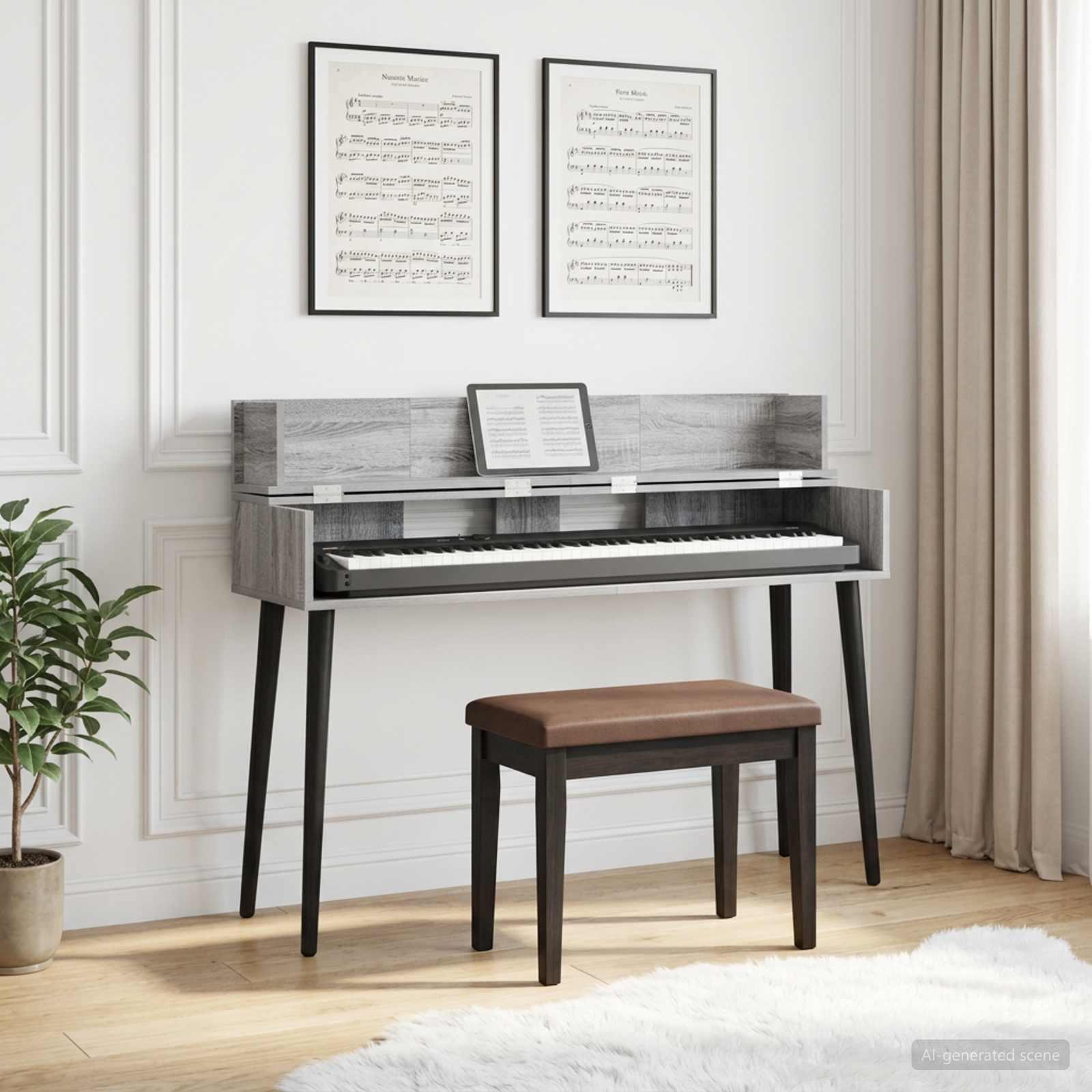 vidaXL Studiobord Grå Sonoma 152 x 40 x 19,5 cm Konstrueret træ