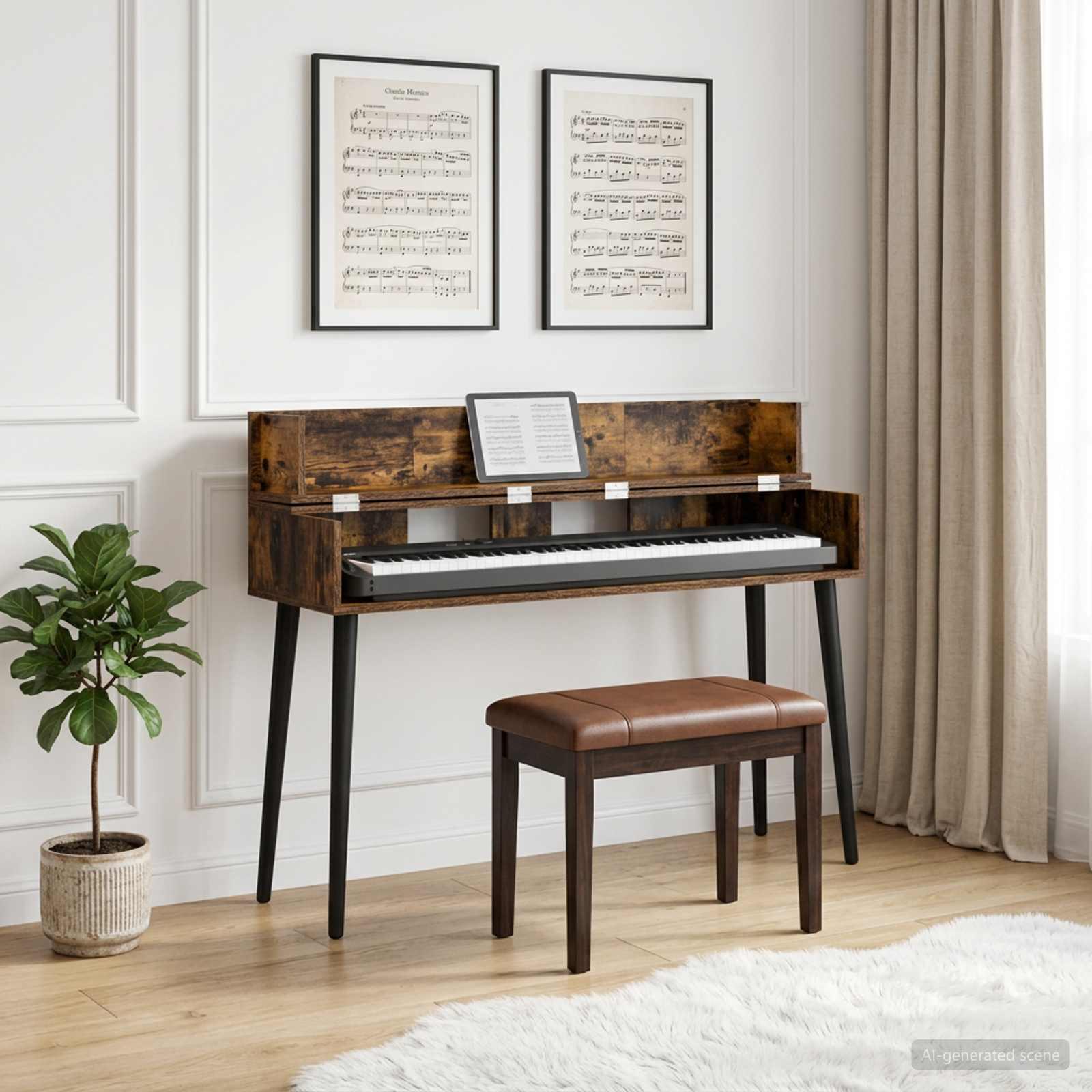 vidaXL Studiobord Røget eg 152 x 40 x 19,5 cm Konstrueret træ