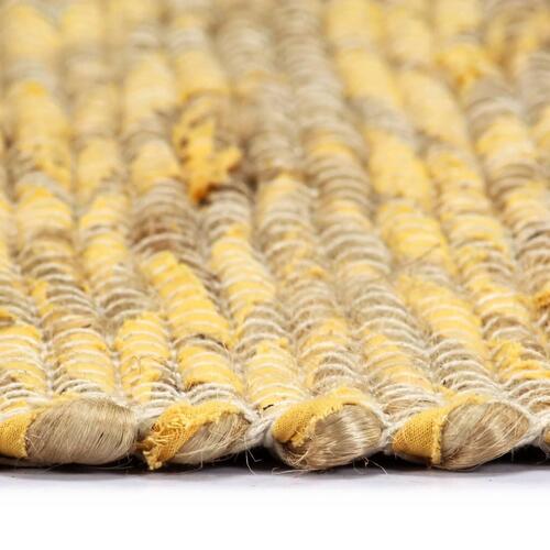 Håndlavet tæppe jute 160 x 230 cm gul og naturfarvet