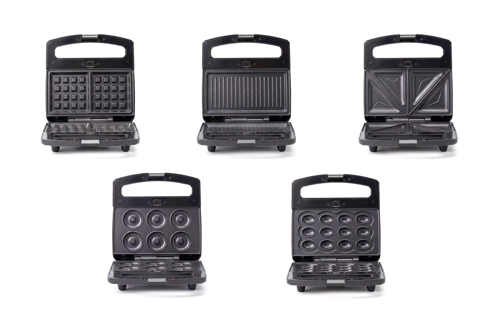 PROMIS FORMEA 5-i-1 sandwichgrill og vaffeljern 750 W - sort