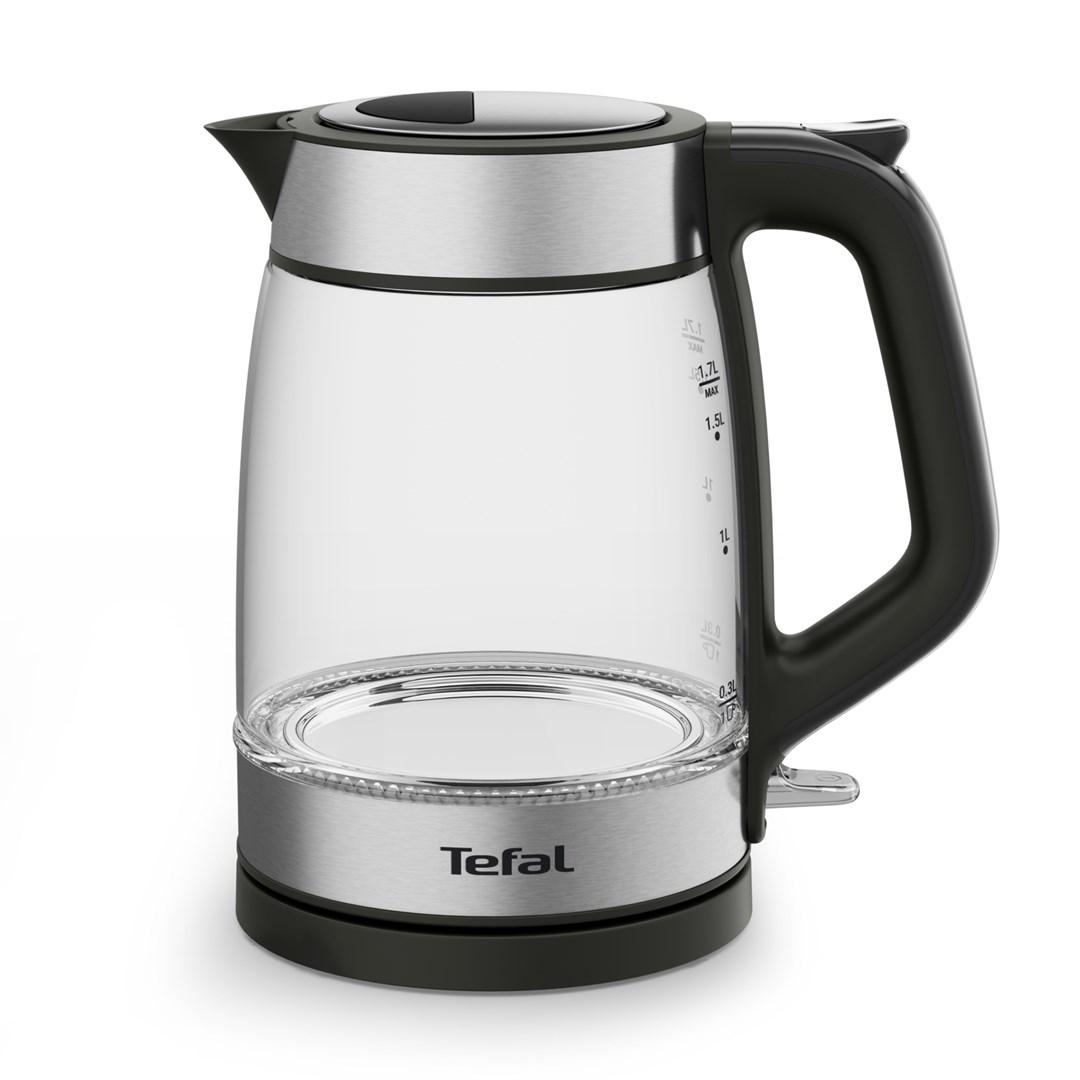 Tefal Glass Kettle KI605830 elkedel 1,7 l 2200 W - sort/sølv/transparent