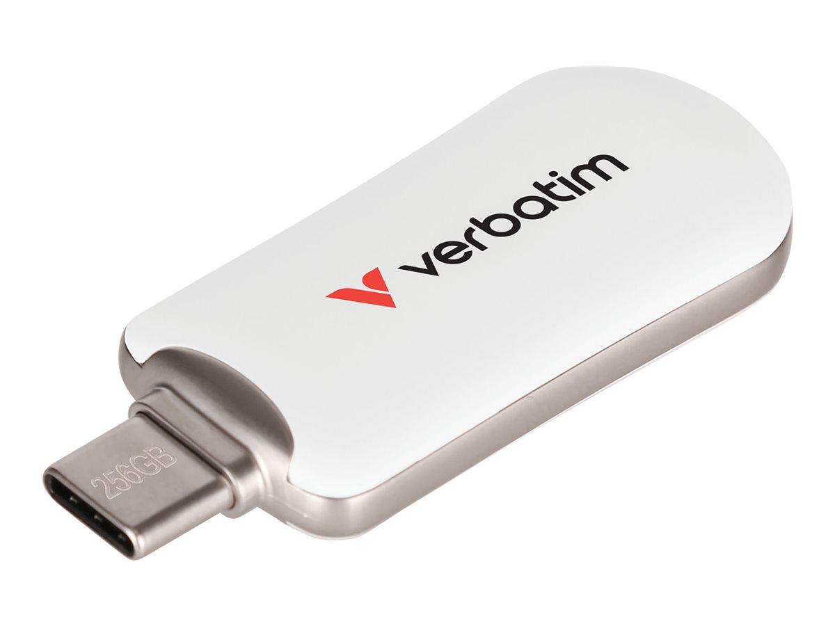 Verbatim Plectra - USB flashdrive - 256 GB - USB 3.2 Gen 1 / USB-C - hvid
