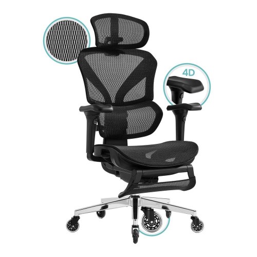 Ergonomisk kontorstol med dobbelt ryglæn - Ink Black