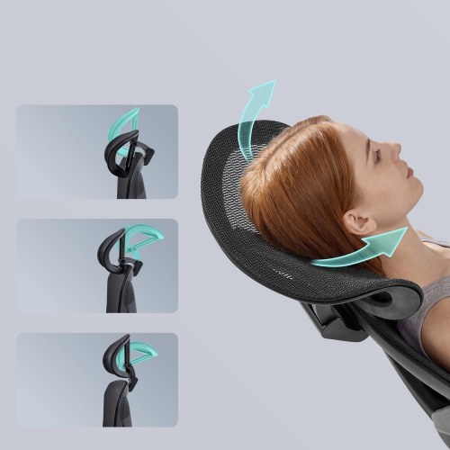 Ergonomisk kontorstol med dobbelt ryglæn - Ink Black