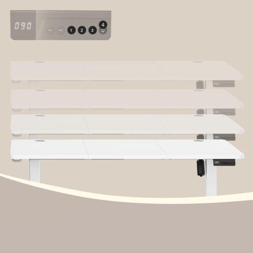 Hæve-sænkebord 140 x 60 cm - Cloud White LSD314WZ03