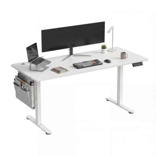 Elektrisk hæve-sænkebord 180 x 80 cm med memory-funktion - skyhvid