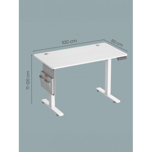 Elektrisk hæve-sænkebord 100 x 60 cm med memoryfunktion og USB-C - cloud white
