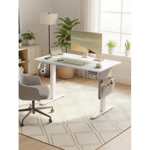 Elektrisk hæve-sænkebord 100 x 60 cm med memoryfunktion og USB-C - cloud white