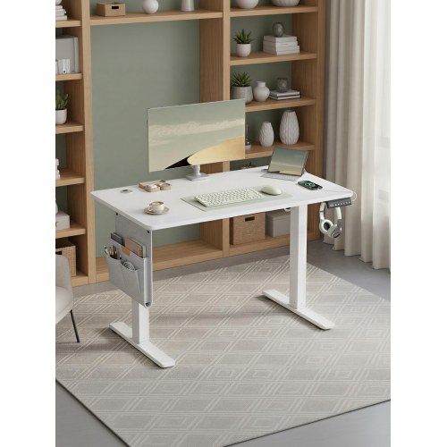 Elektrisk hæve-sænkebord 100 x 60 cm med memoryfunktion og USB-C - cloud white