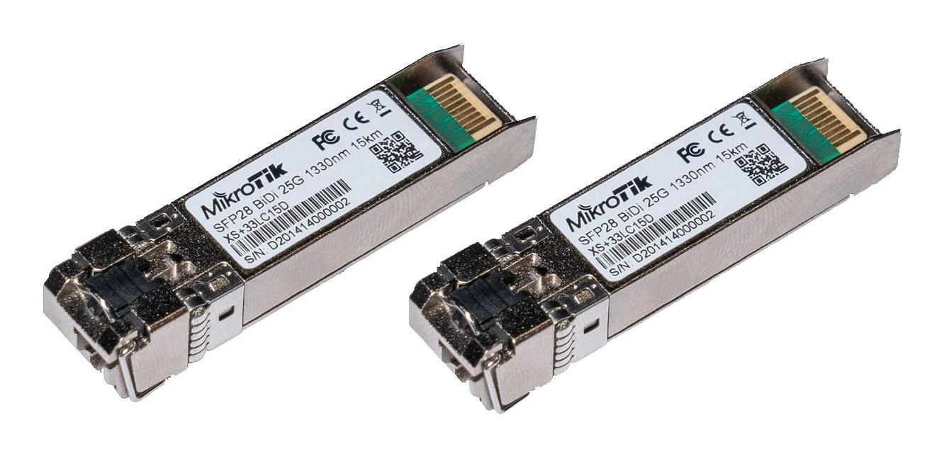 MikroTik BiDi SFP/SFP+/SFP28 modulsæt 1G/10G/25G 15 km LC