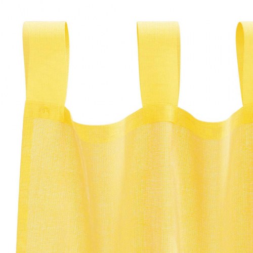 Voile-gardiner med løkker - 2 stk., 140 × 225 cm, gul (OUTLET A)