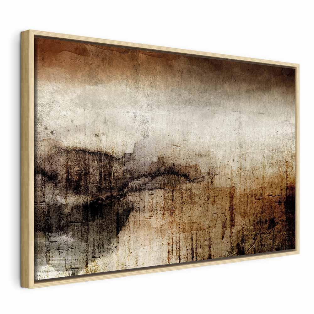 Lrredsbillede Dampfarver bredformat abstrakt - 90 x 60 cm - I en naturlig trramme