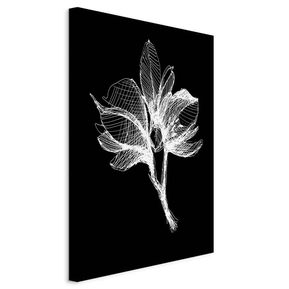 Lærredsbillede Night Flower lodret blomstermotiv - 20 x 30 cm - På italiensk lærred
