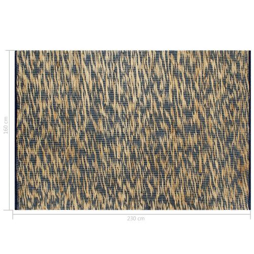 Håndlavet tæppe jute 160 x 230 cm blå og naturfarvet