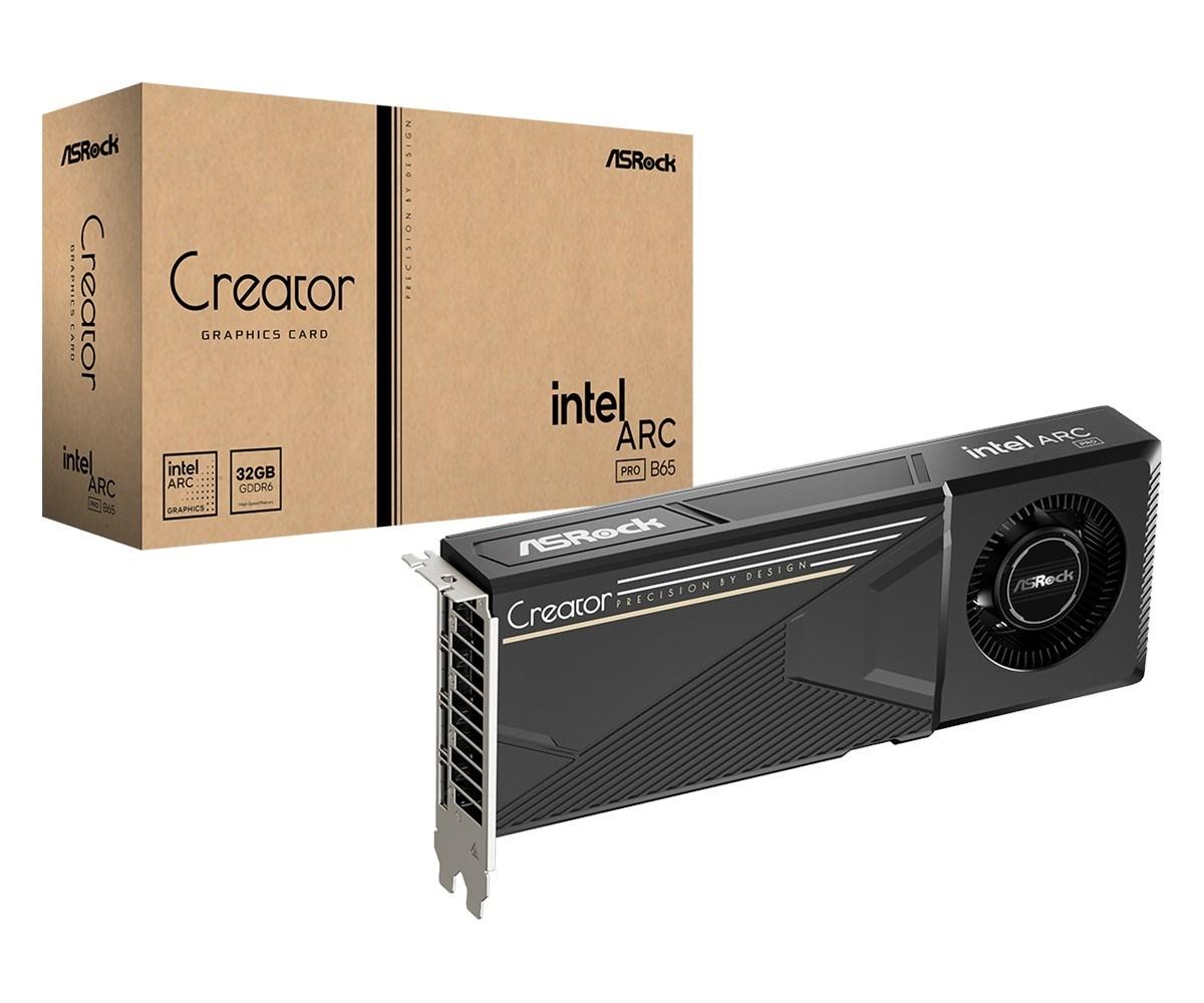 ASRock Intel Arc Pro B65 Creator 32 GB GDDR6 grafikkort