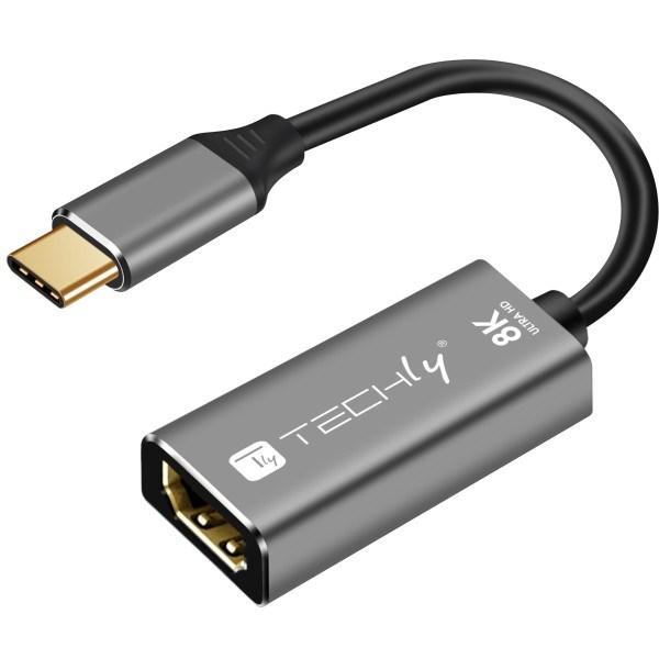 TECHly IADAP-USBC-HDMI8 USB-C til HDMI 8K grafikadapter - sort/sølv