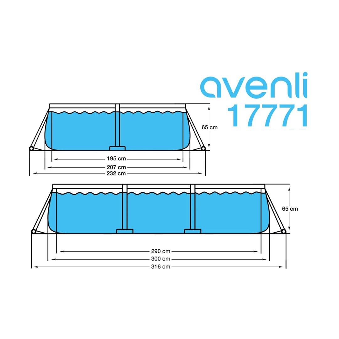 Avenli grå framepool 300 x 207 x 66 cm