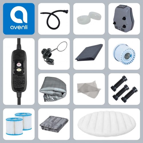 Avenli Nice oppusteligt spabad til 6 personer 204 x 70 cm - murstensfarvet