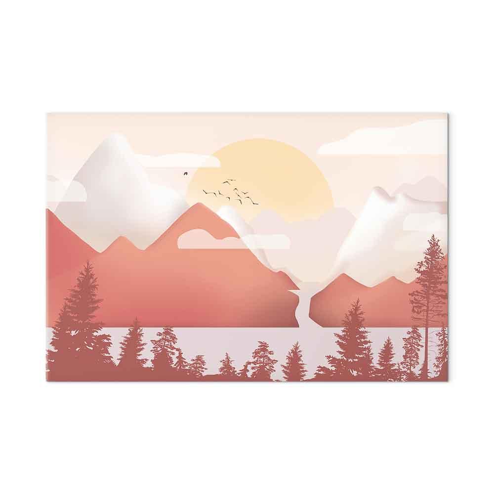 Billede - Landscape at Sunset (1 Part) Wide - 120 x 80 cm - Premium Print