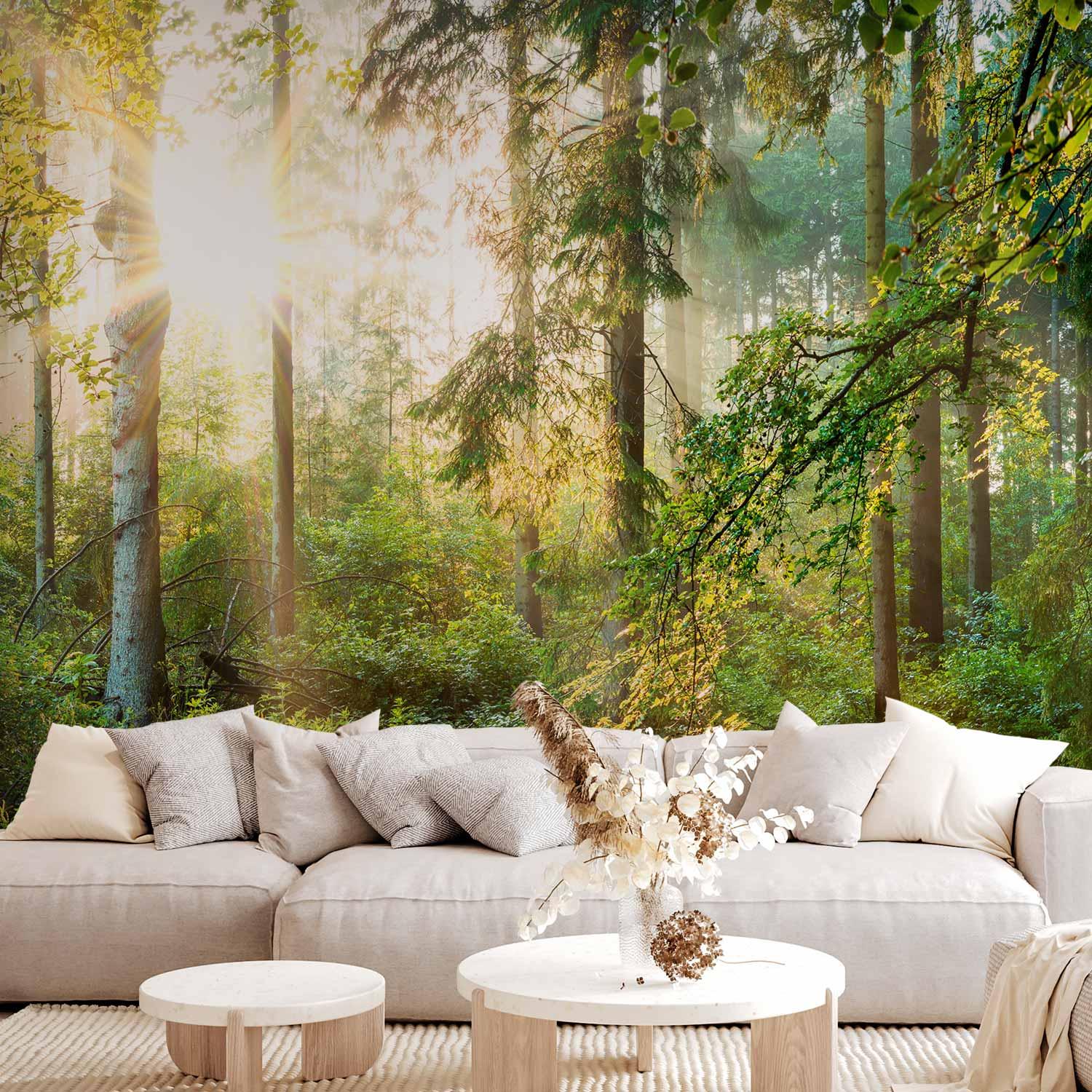 Fototapet Untamed Nature med skovmotiv - 150 x 105 cm - Standard