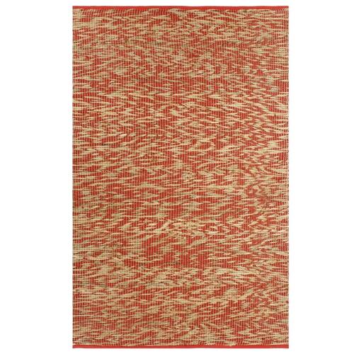 Håndlavet tæppe jute 160 x 230 cm rød og naturfarvet