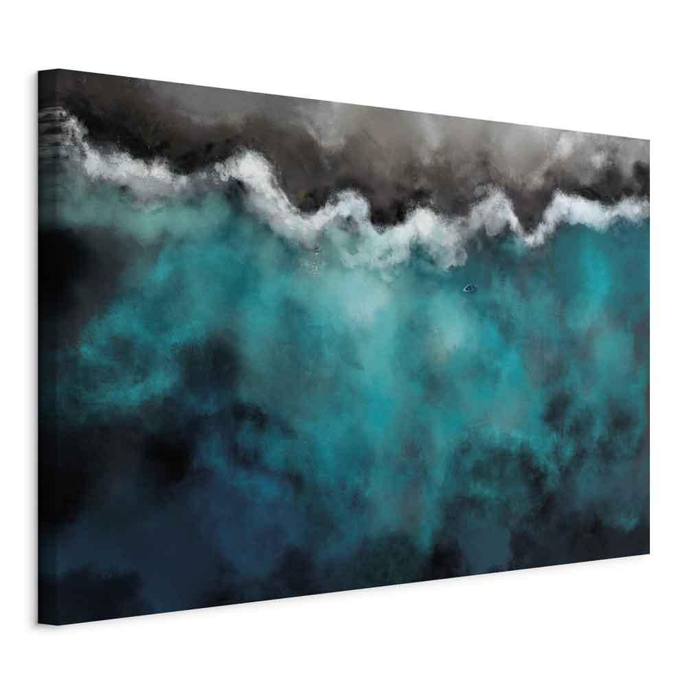 Lærredsbillede Blå Lagune Bredformat - 30 x 20 cm - På italiensk lærred