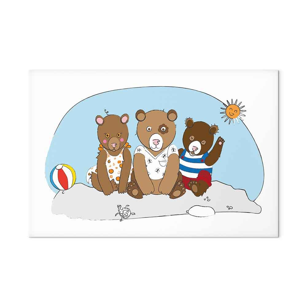 Billede - Teddy Bears on the Beach (1 Part) Wide - 120 x 80 cm - Premium Print