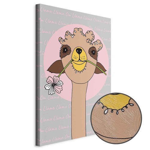 Lærredsbillede Happy Llama - 1 del, vertikal