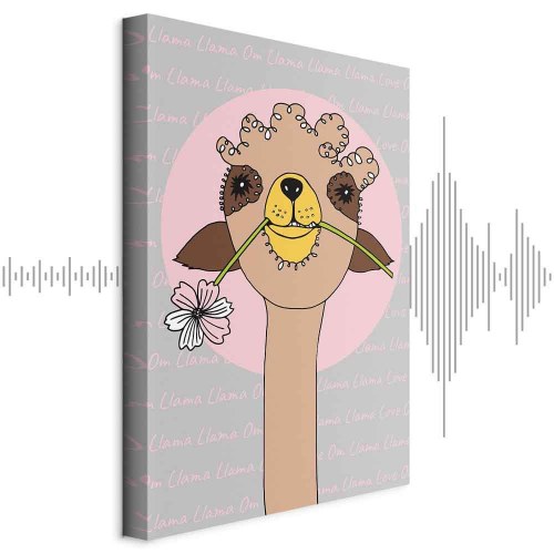 Lærredsbillede Happy Llama - 1 del, vertikal