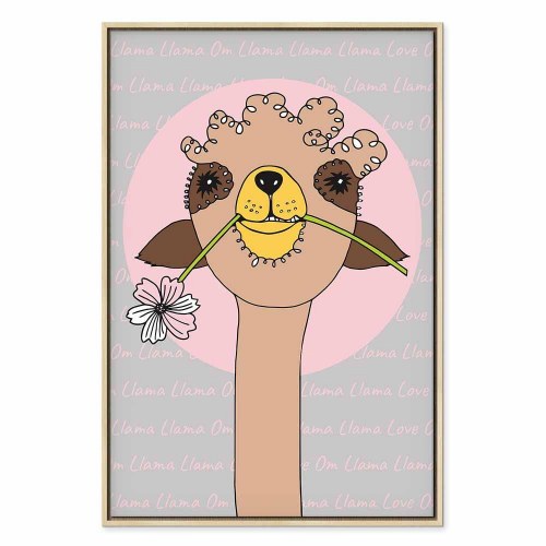 Lærredsbillede Happy Llama - 1 del, vertikal