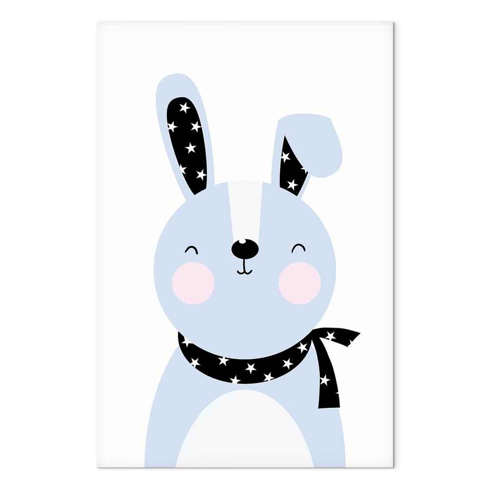 Billede på lærred Brave Rabbit lodret børnebillede - 20 x 30 cm - Akustisk