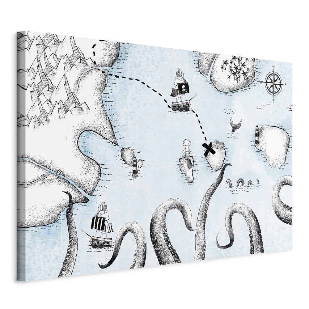 Billede - Treasure Map (1 Part) Wide - 120 x 80 cm - Standard