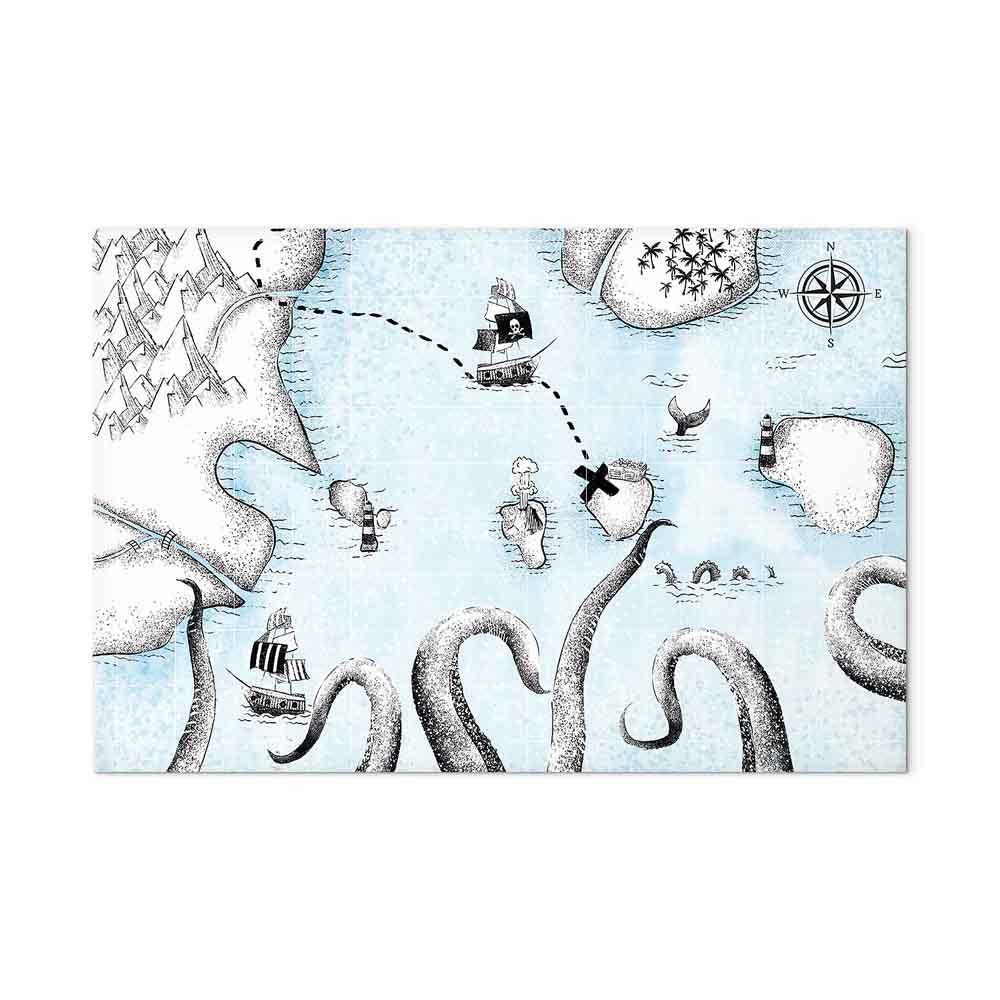 Billede - Treasure Map (1 Part) Wide - 120 x 80 cm - Premium Print