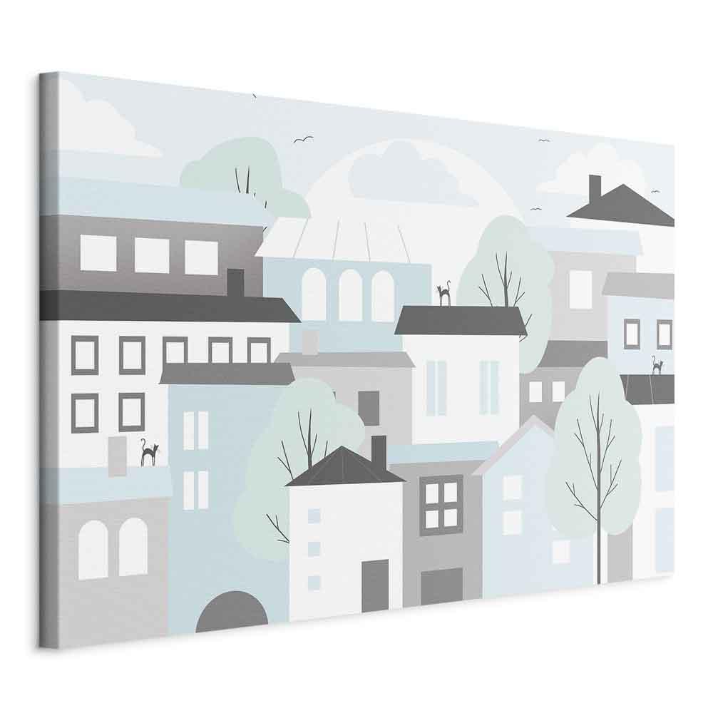 Billede - Colorful Town (1 Part) Wide - 120 x 80 cm - Standard