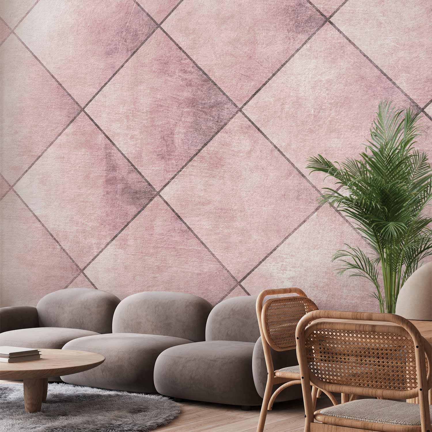 Fototapet Perfect Cuts - geometrisk flisemønster - 100 x 70 cm - Standard