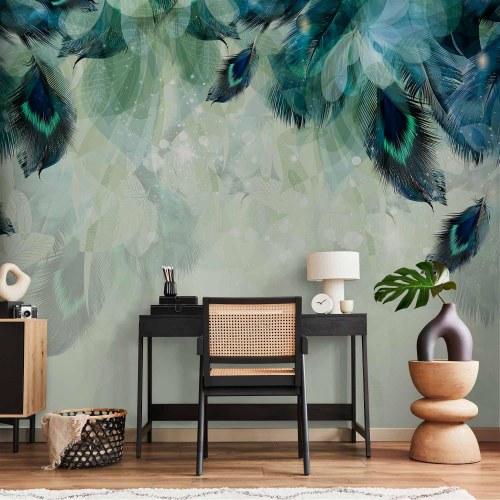 Fototapet Emerald Feathers