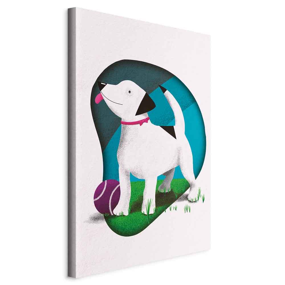 Billede - Dog and Ball (1 Part) Vertical - 80 x 120 cm - Standard
