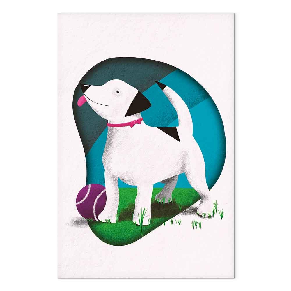 Billede - Dog and Ball (1 Part) Vertical - 80 x 120 cm - Premium Print
