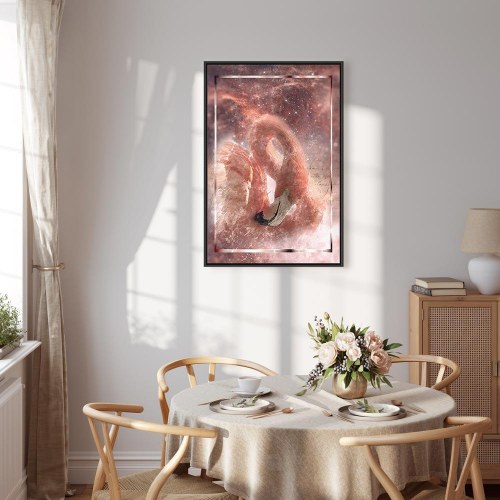 Lærredsbillede Space Flamingo - 1 del, lodret