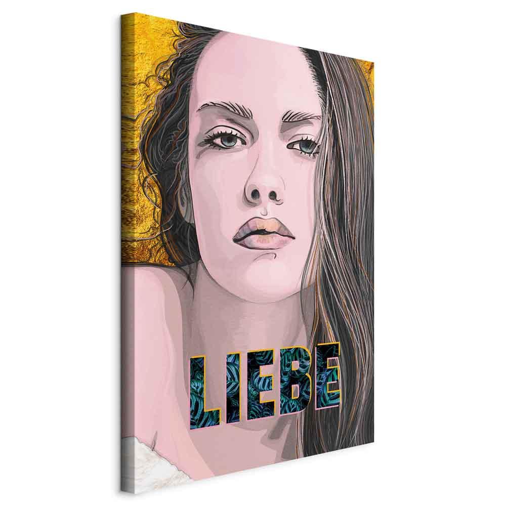 Lærredsbillede Liebe 1 del lodret - portræt af kvinde - 20 x 30 cm - På italiensk lærred