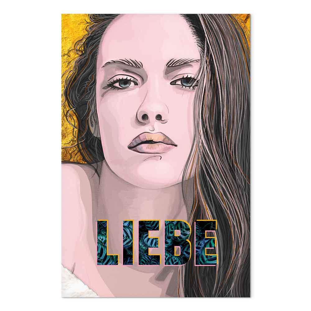 Lærredsbillede Liebe 1 del lodret - portræt af kvinde - 20 x 30 cm - Premium Print